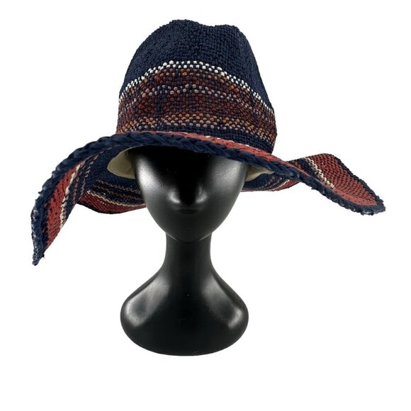NWOT Hat Attack Multi-Stripe Pattern Bucket Hat Beachy‎ Vacation 100% Paper - Picture 1 of 8